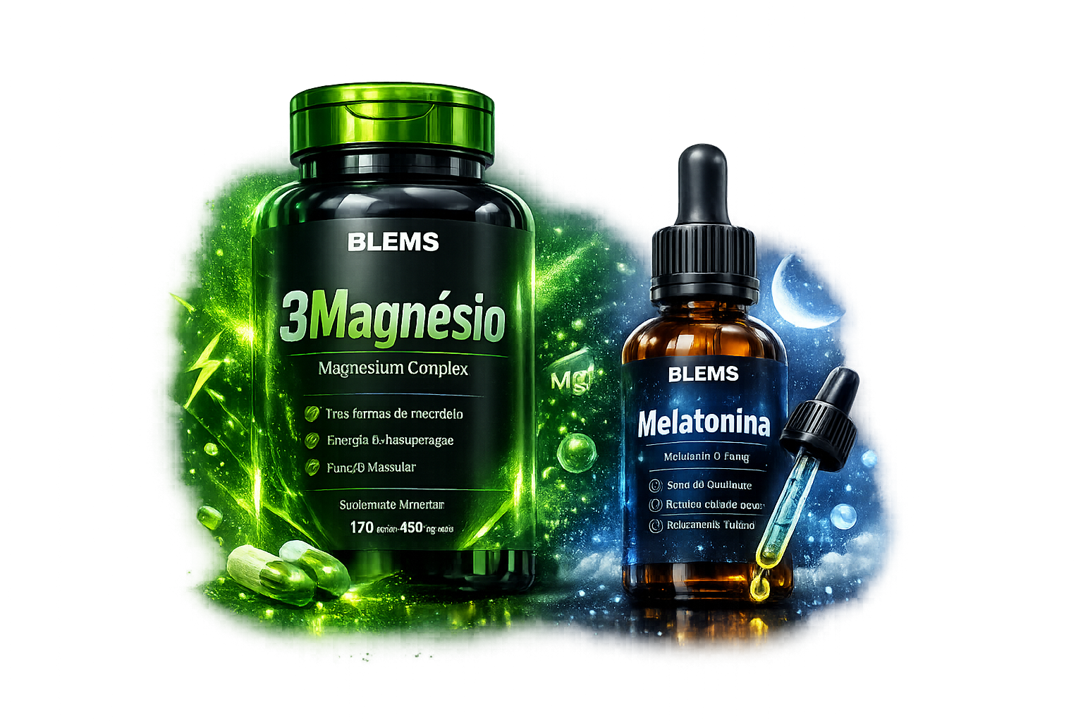 Frasco BLEMS - 3Magnésio e Melatonina