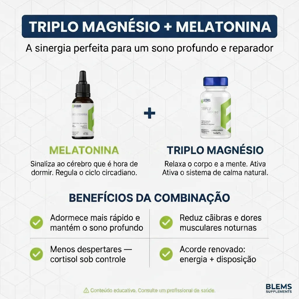 Kit 1 Melatonina Gotas 1 Triplo Magnésio -blems Supplements - Imagem 3